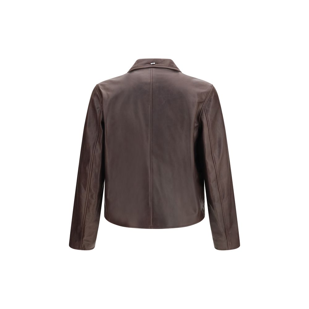 Our Legacy Brown Calf Leather Bos Taurus Leather Men's Jacket