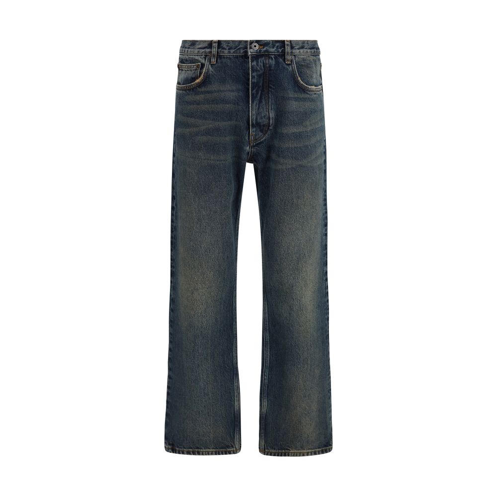 Off-White Blue Cotton Straight-Leg Men's Jeans