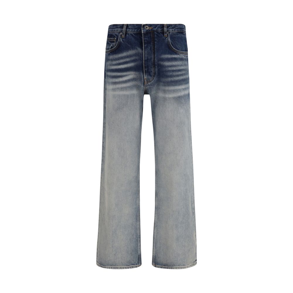Off-White Gray Cotton Slim Fit Men's Jeans