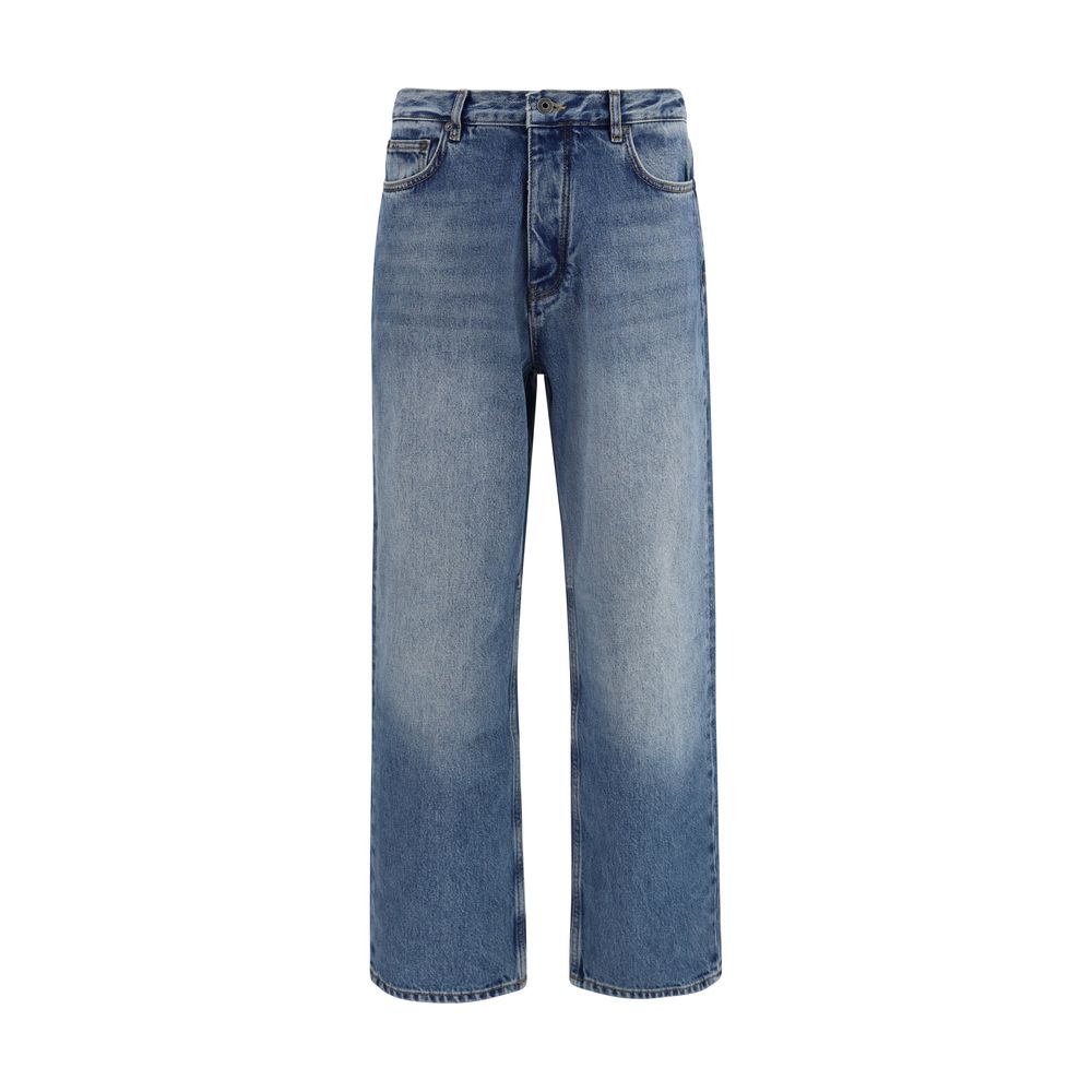 Off-White Blue Cotton Slim Fit Men's Jeans