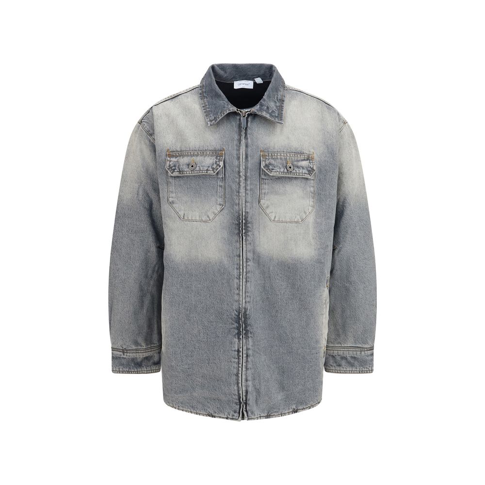 Off-White Gray Cotton Denim Men's Jacket