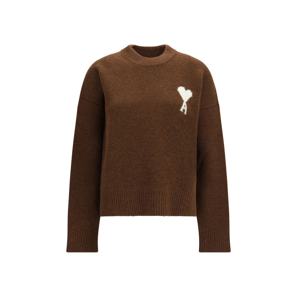 Ami Paris Brown Alpaca Vicugna Pacos Women's Sweatshirt