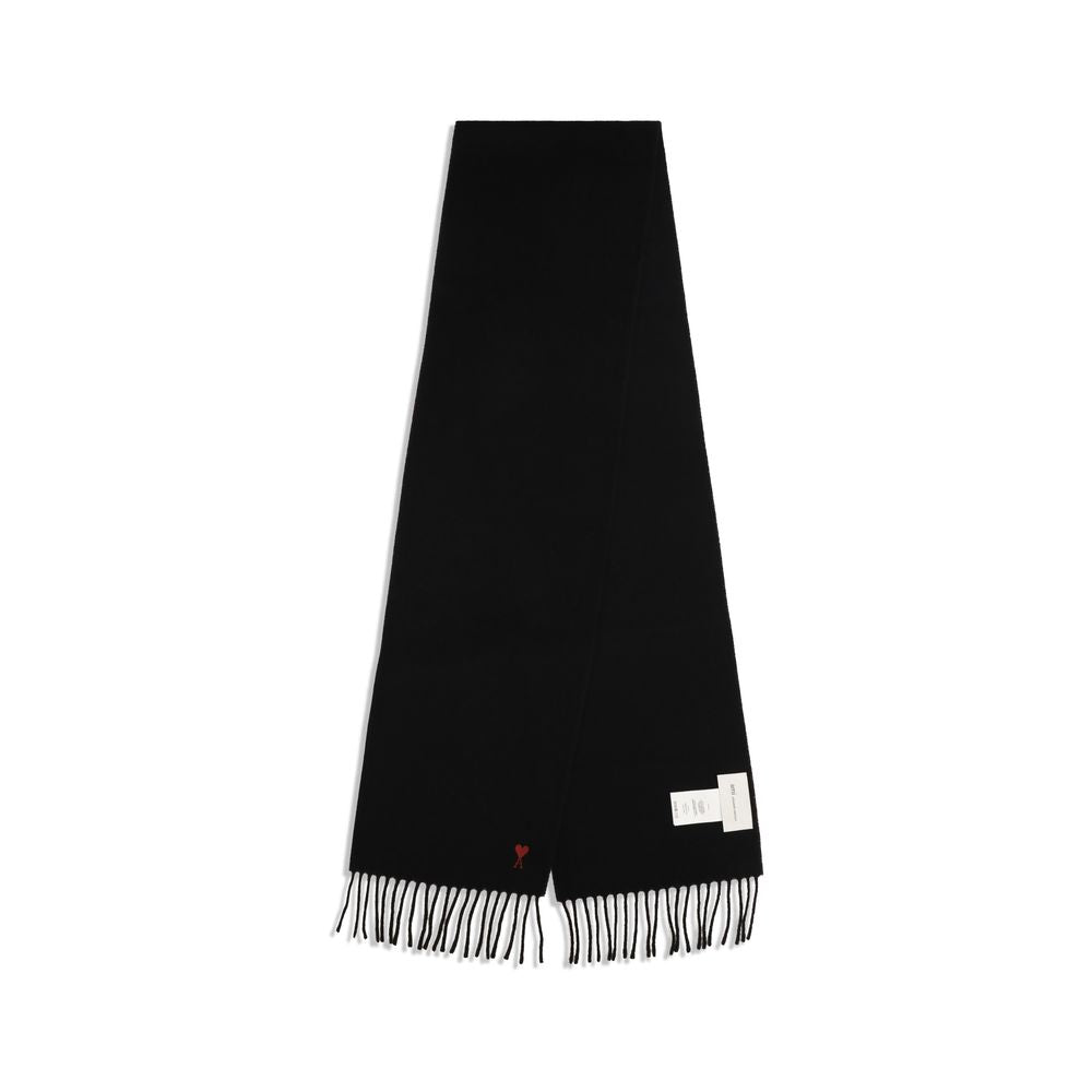 Ami Paris Black Wool Oves Aries Men's Scarf