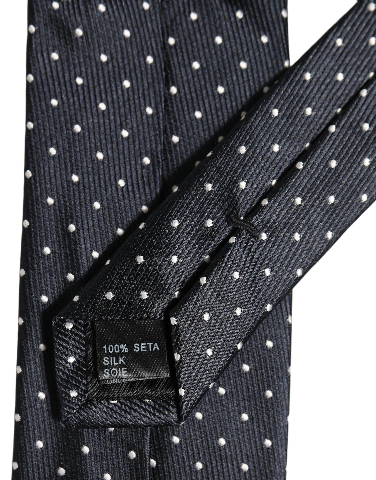 Dolce & Gabbana Dark Blue Polka Dot Silk Adjustable NeckMen's Accessory Men's Tie