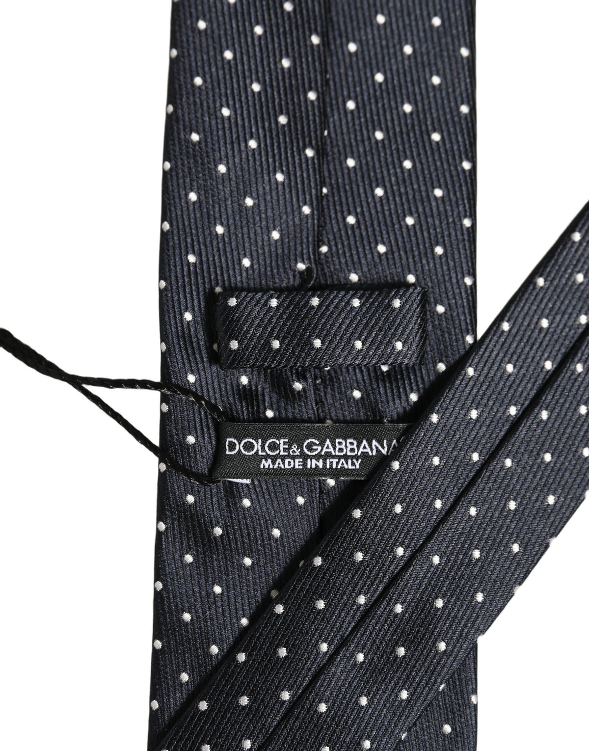 Dolce & Gabbana Dark Blue Polka Dot Silk Adjustable NeckMen's Accessory Men's Tie