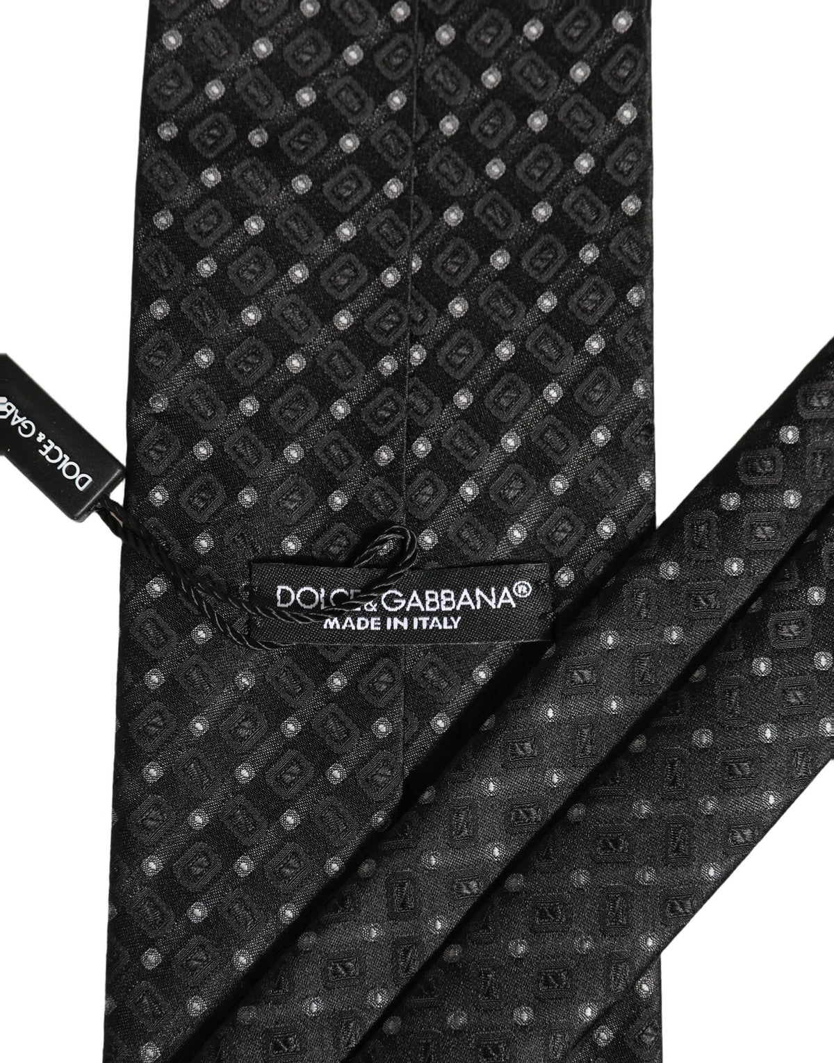 Dolce & Gabbana Black Jacquard Silk Adjustable Men NeckMen's Accessory Men's Tie