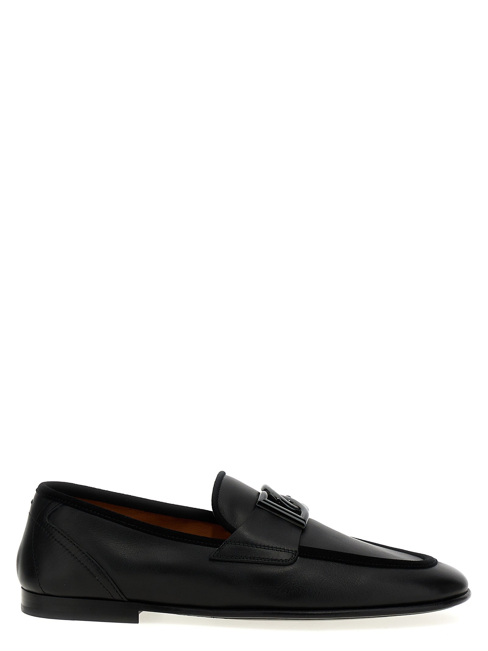 Dolce & Gabbana Black Calfskin Slip-On Men's Loafers