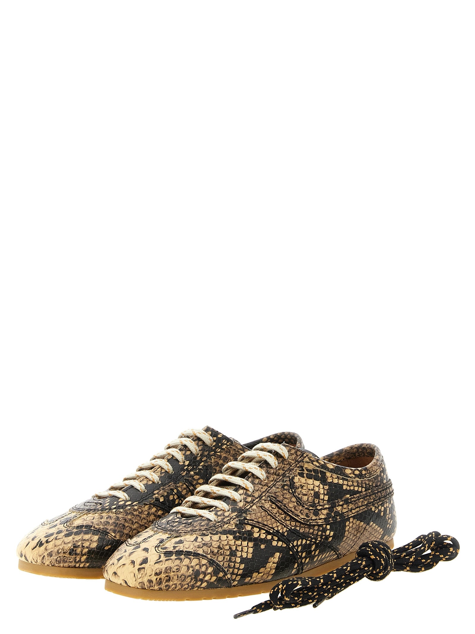 Dries Van Noten Beige Calfskin Low Top Women's Sneakers