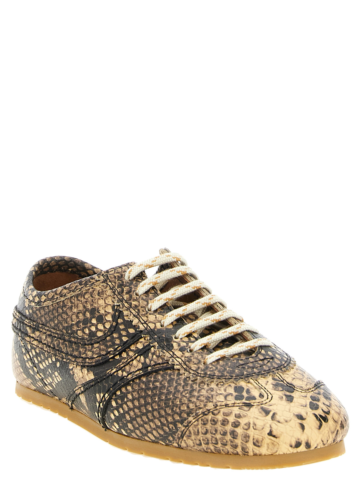 Dries Van Noten Beige Calfskin Low Top Women's Sneakers