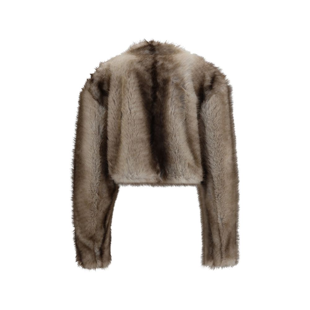 Max Mara Gray Polyester Full-Length Women's Jacket