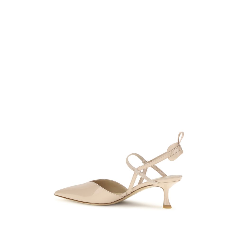 Fendi Beige Calf Leather Bos Taurus Women's Pumps