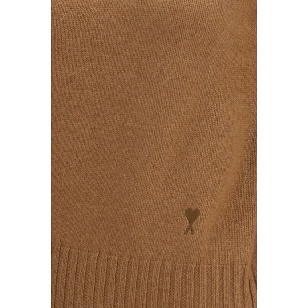 Ami Paris Brown Cashmere Women's Turtleneck