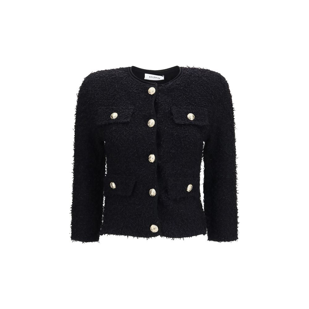 Balmain Black Viscose Shell Women's Jacket