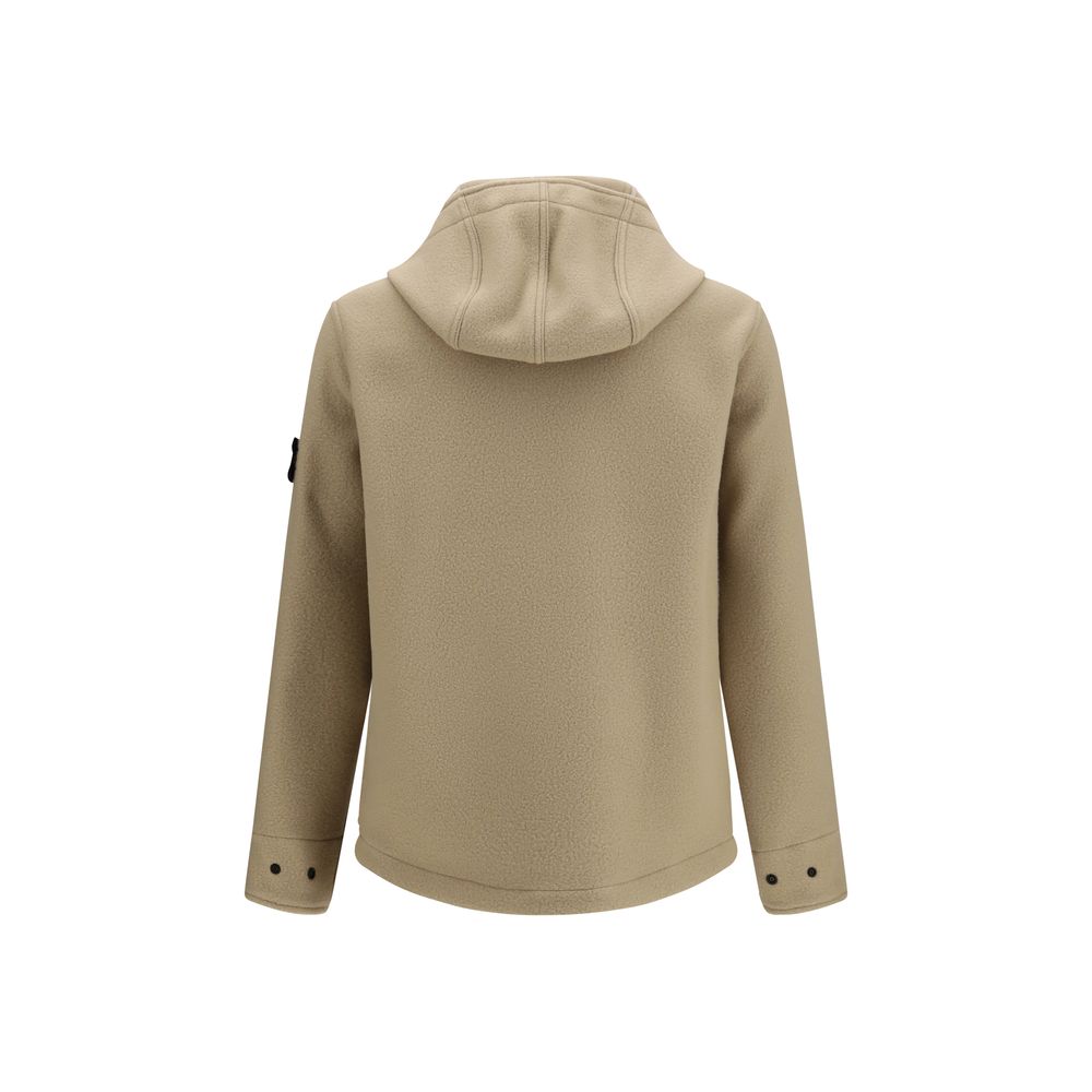 Stone Island Beige Wool Oves Aries Full-Length Men's Jacket