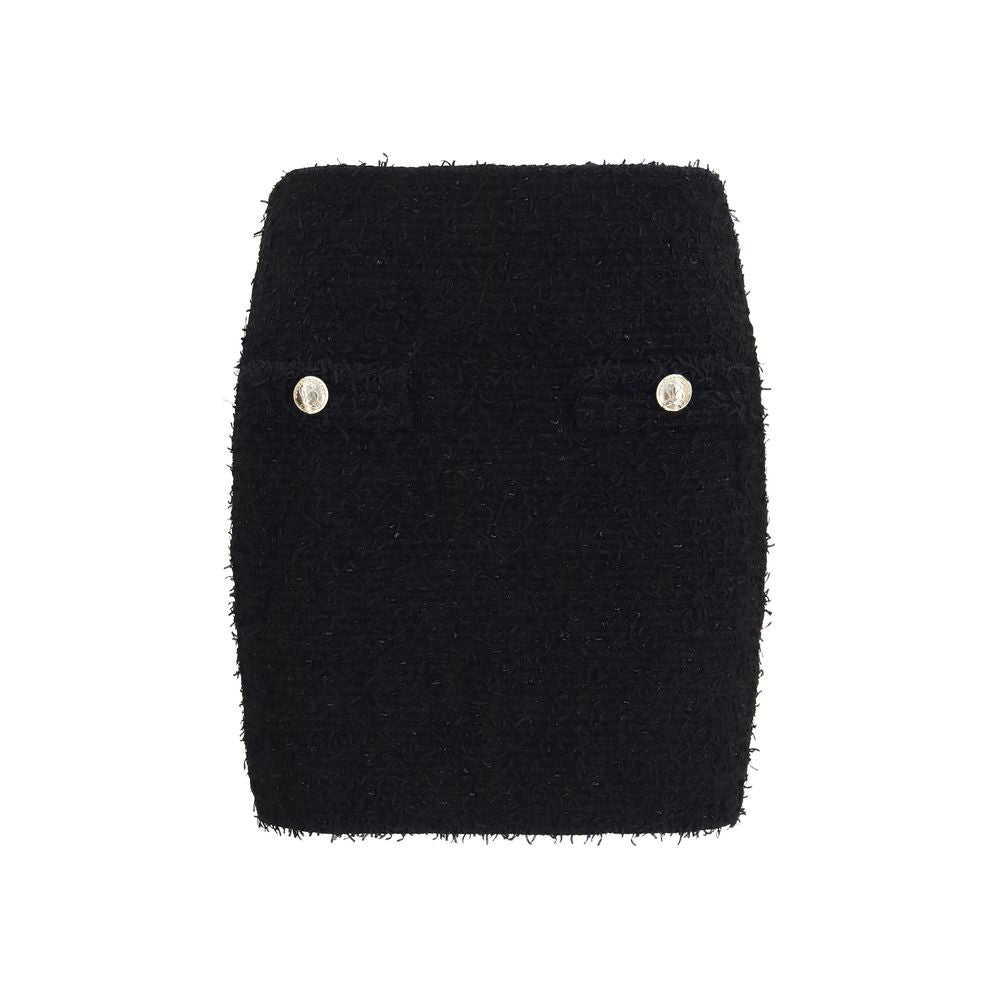Balmain Black Viscose Mini Women's Skirt