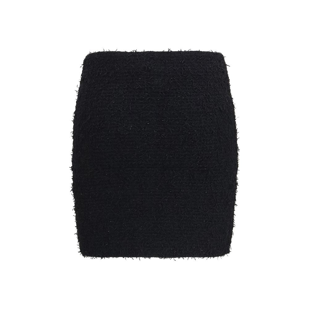 Balmain Black Viscose Mini Women's Skirt