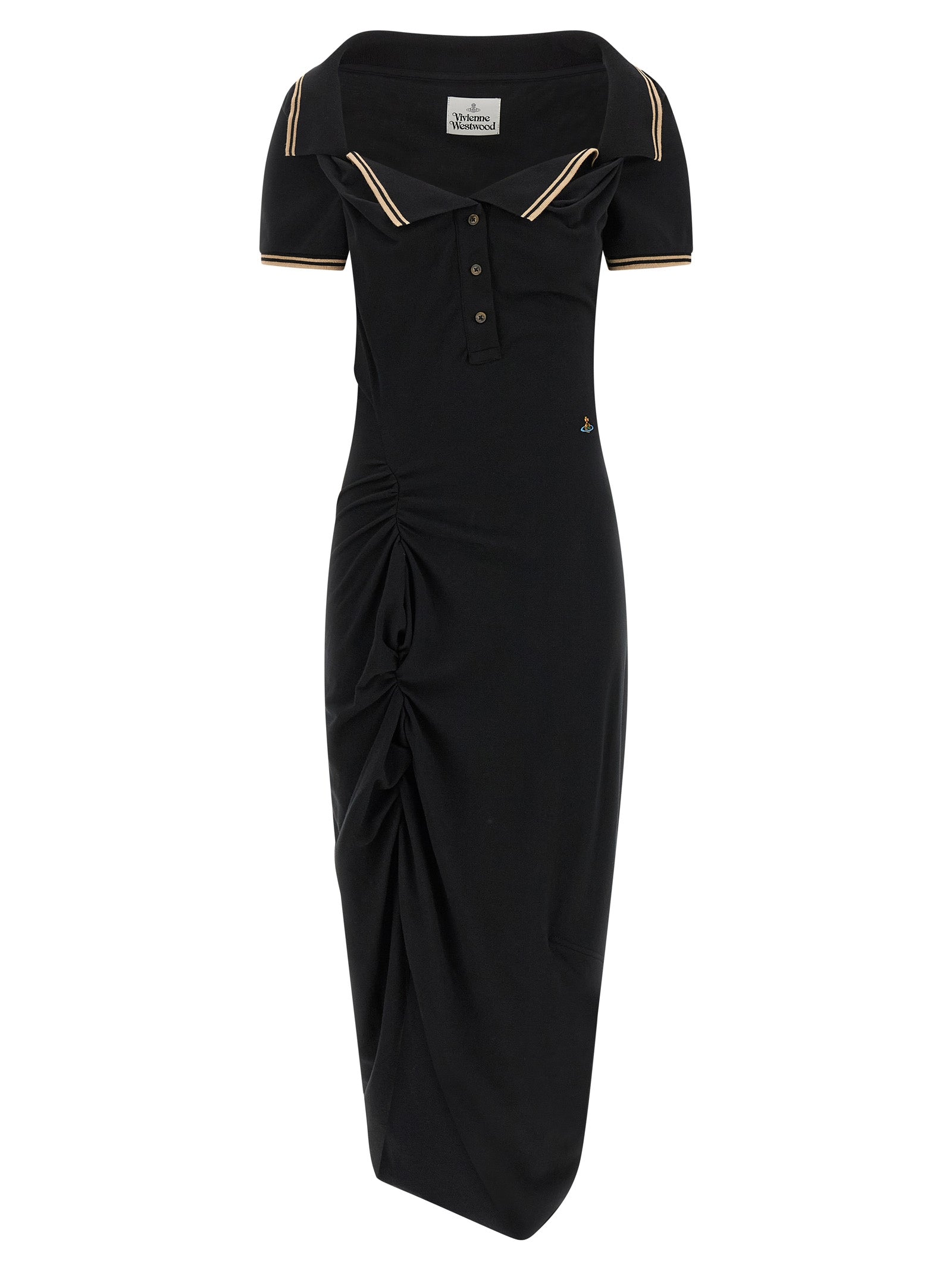 Vivienne Westwood Black Cotton Midi Women's Dress