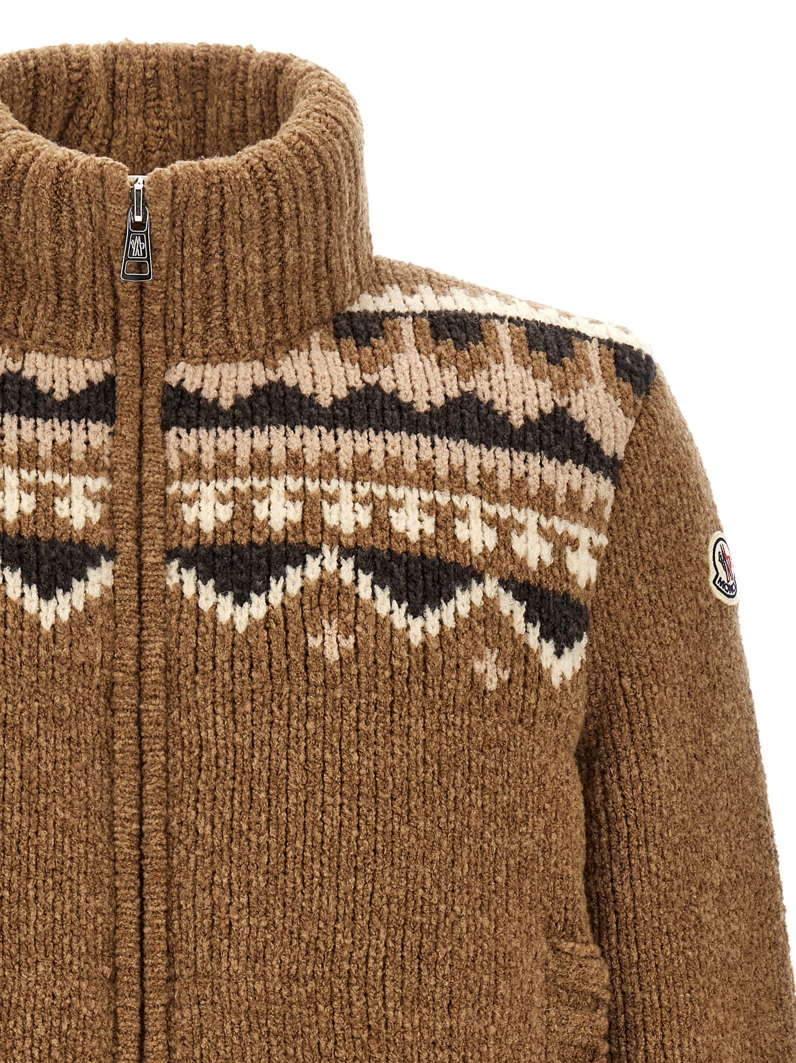Moncler Brown Virgin Wool Men's Cardigan