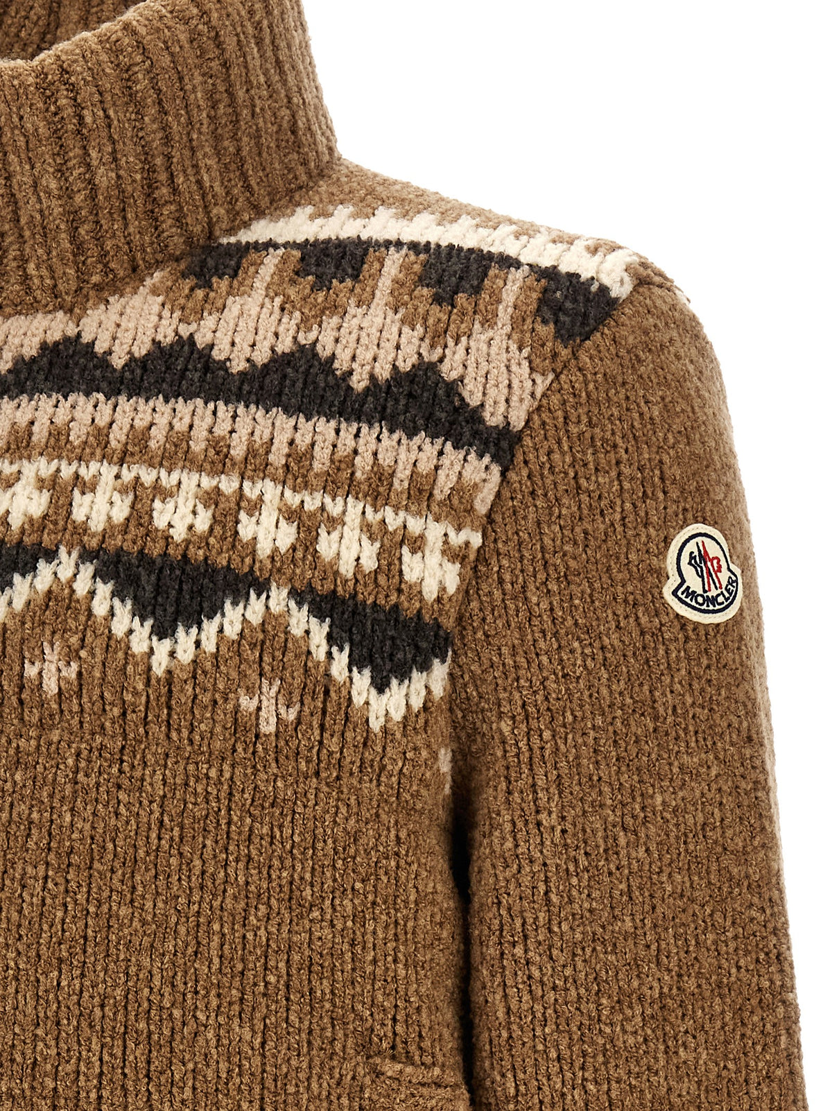 Moncler Brown Virgin Wool Men's Cardigan