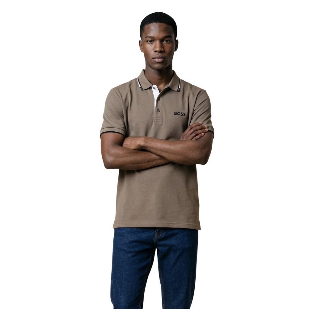 Hugo Boss Beige Cotton Polo Men's Shirt