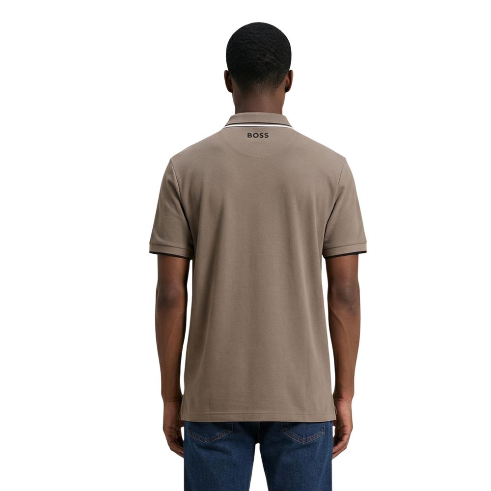 Hugo Boss Beige Cotton Polo Men's Shirt