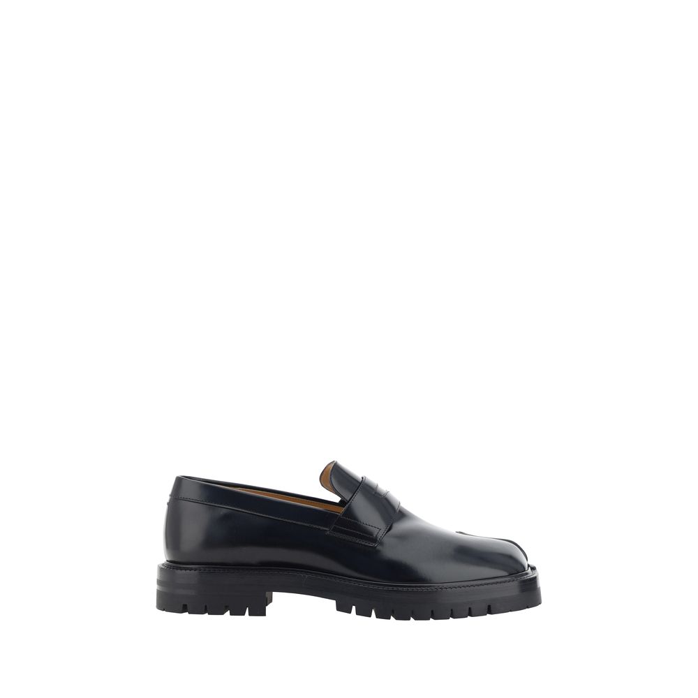 Maison Margiela Black Calf Leather Bos Taurus Slip-On Men's Loafers