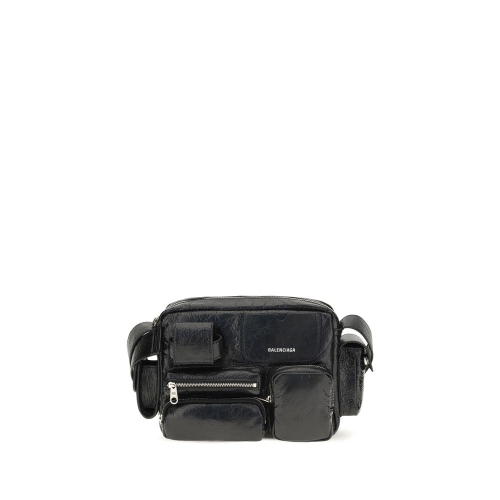 Balenciaga Black Lamb Ovis Aries Shoulder Men's Bag