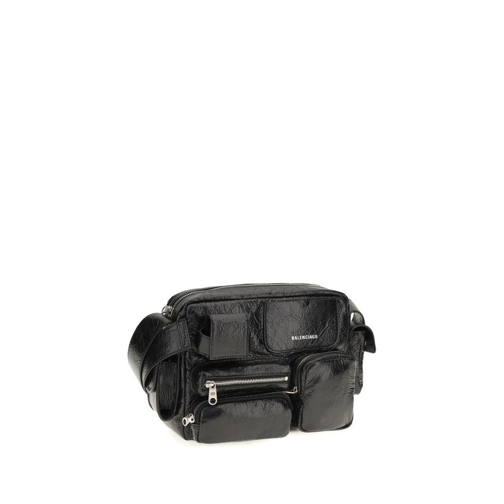 Balenciaga Black Lamb Ovis Aries Shoulder Men's Bag