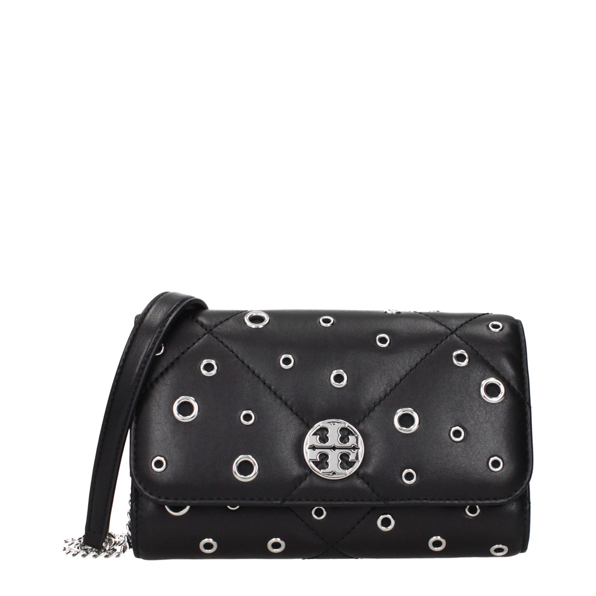 Tory Burch Black Leather Clutch Women's Bag