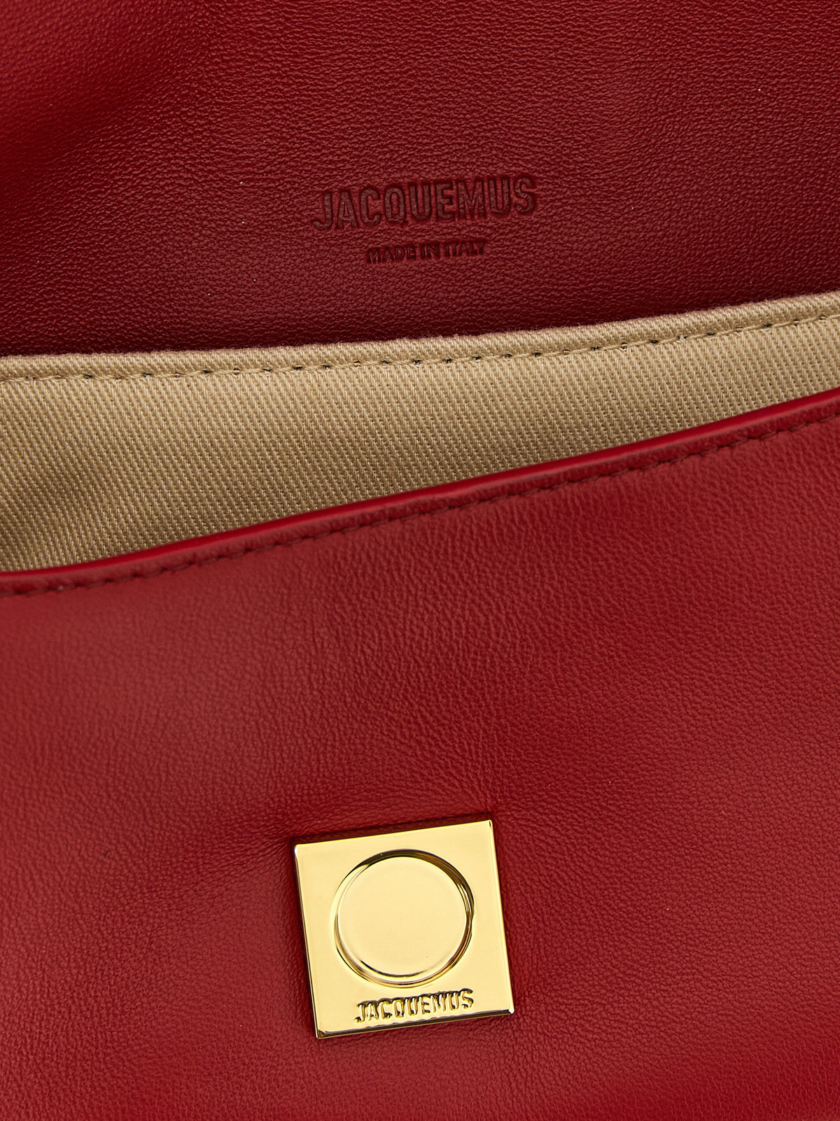 Jacquemus Red Lamb Leather Shoulder Women's Bag