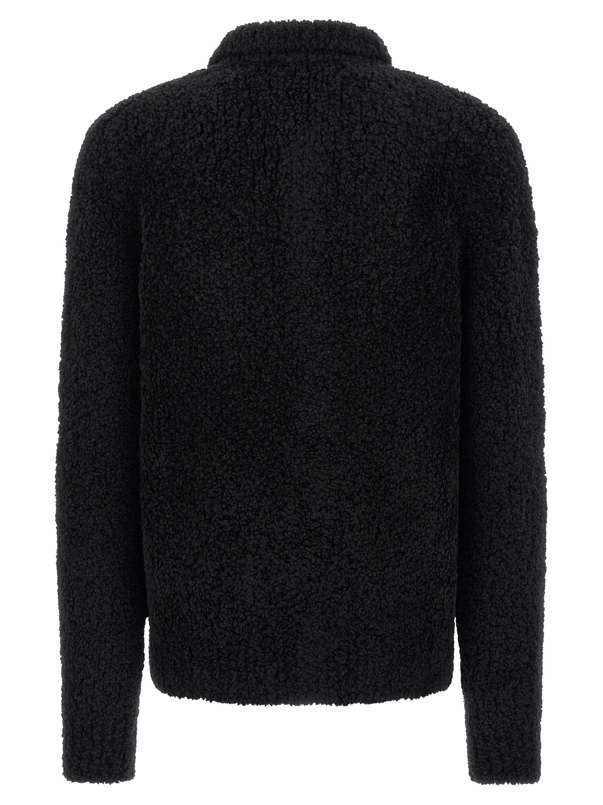 Dolce & Gabbana Black Alpaca Leather Men's Cardigan
