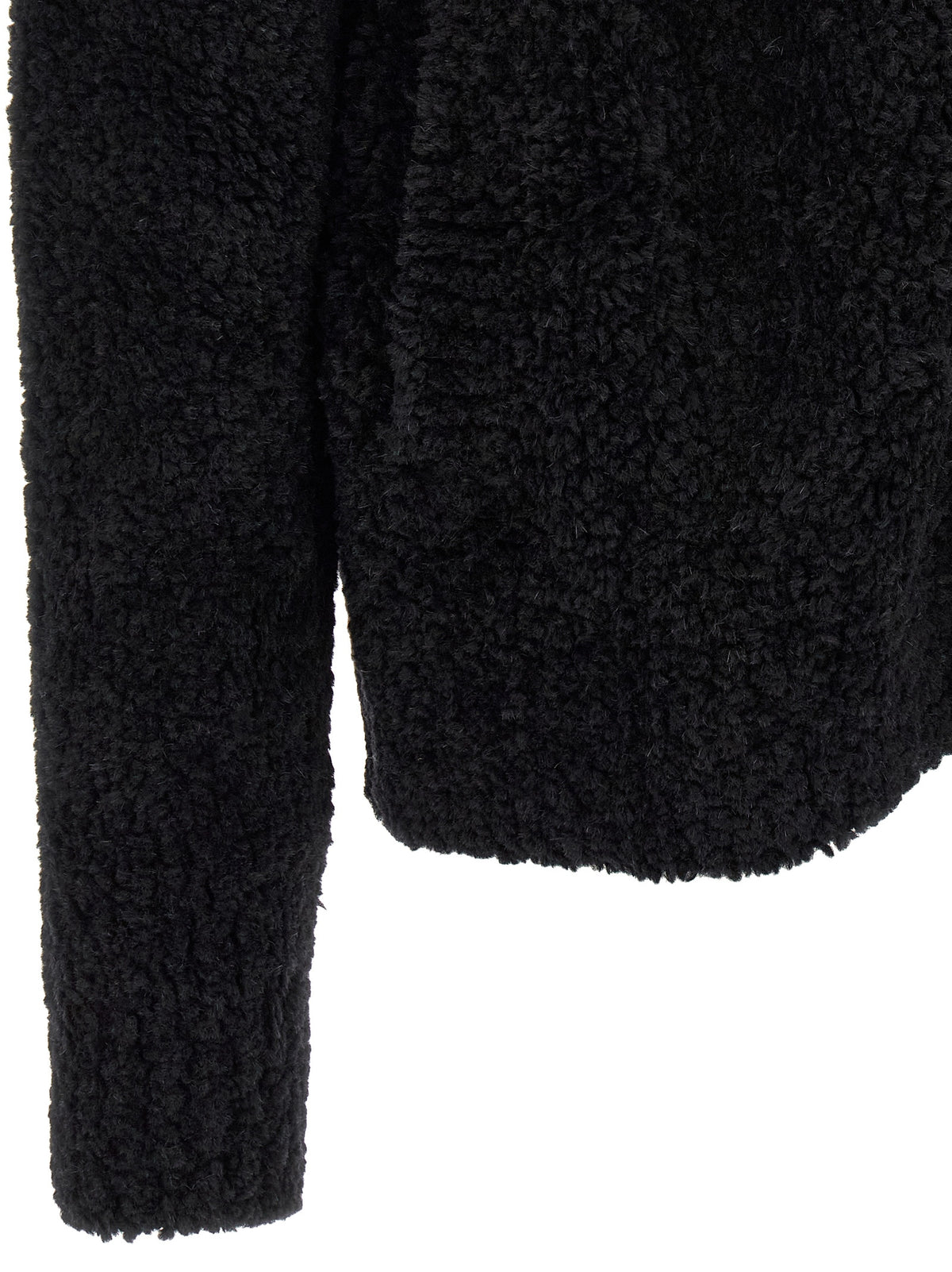 Dolce & Gabbana Black Alpaca Leather Men's Cardigan