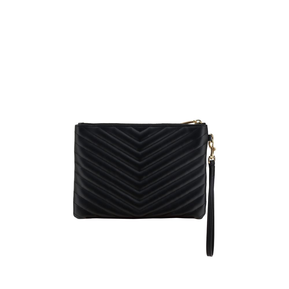 Saint Laurent Black Calf Leather Bos Taurus Clutch Women's Bag