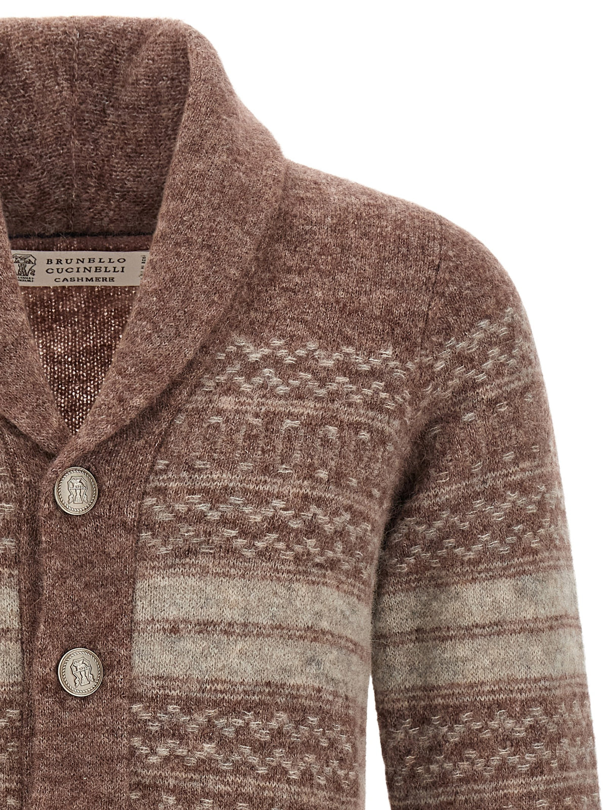 Brunello Cucinelli Brown Alpaca Leather Men's Cardigan