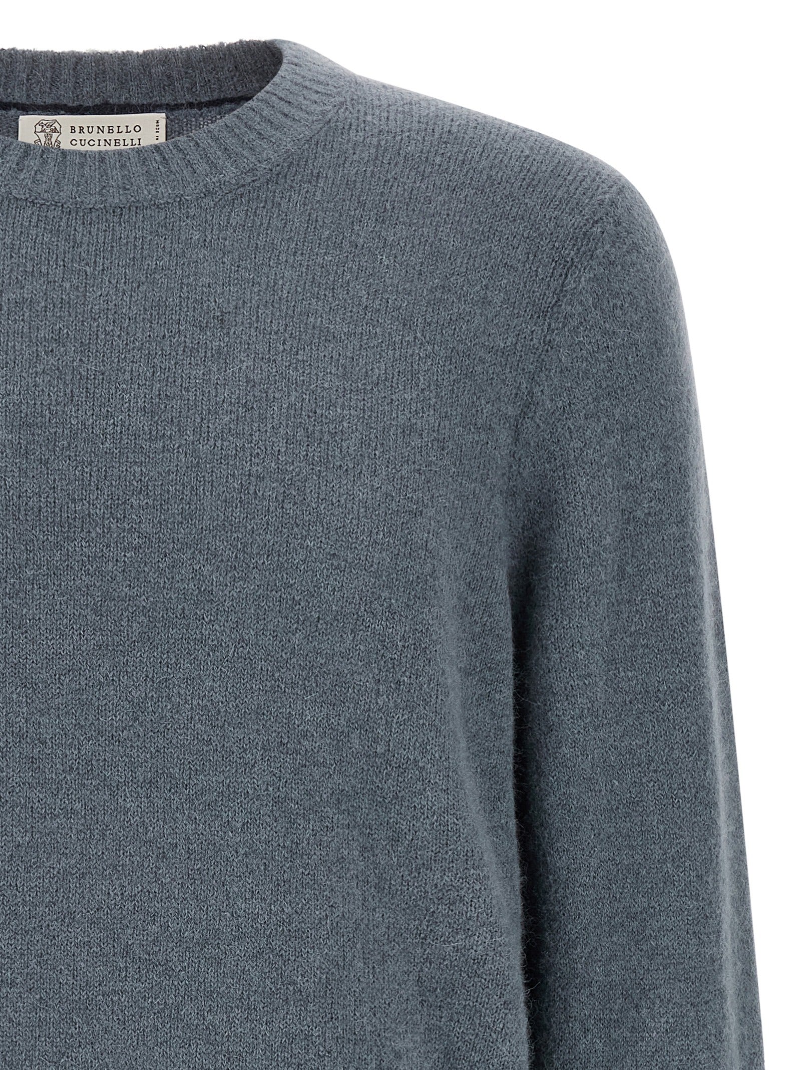 Brunello Cucinelli Blue Alpaca Leather Men's Cardigan