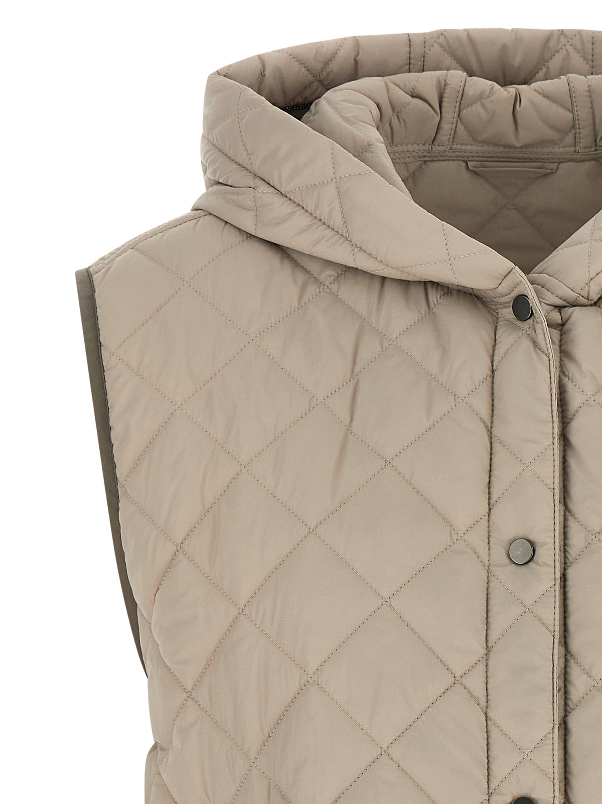 Brunello Cucinelli Beige Polyamide Sleeveless Women's Jacket