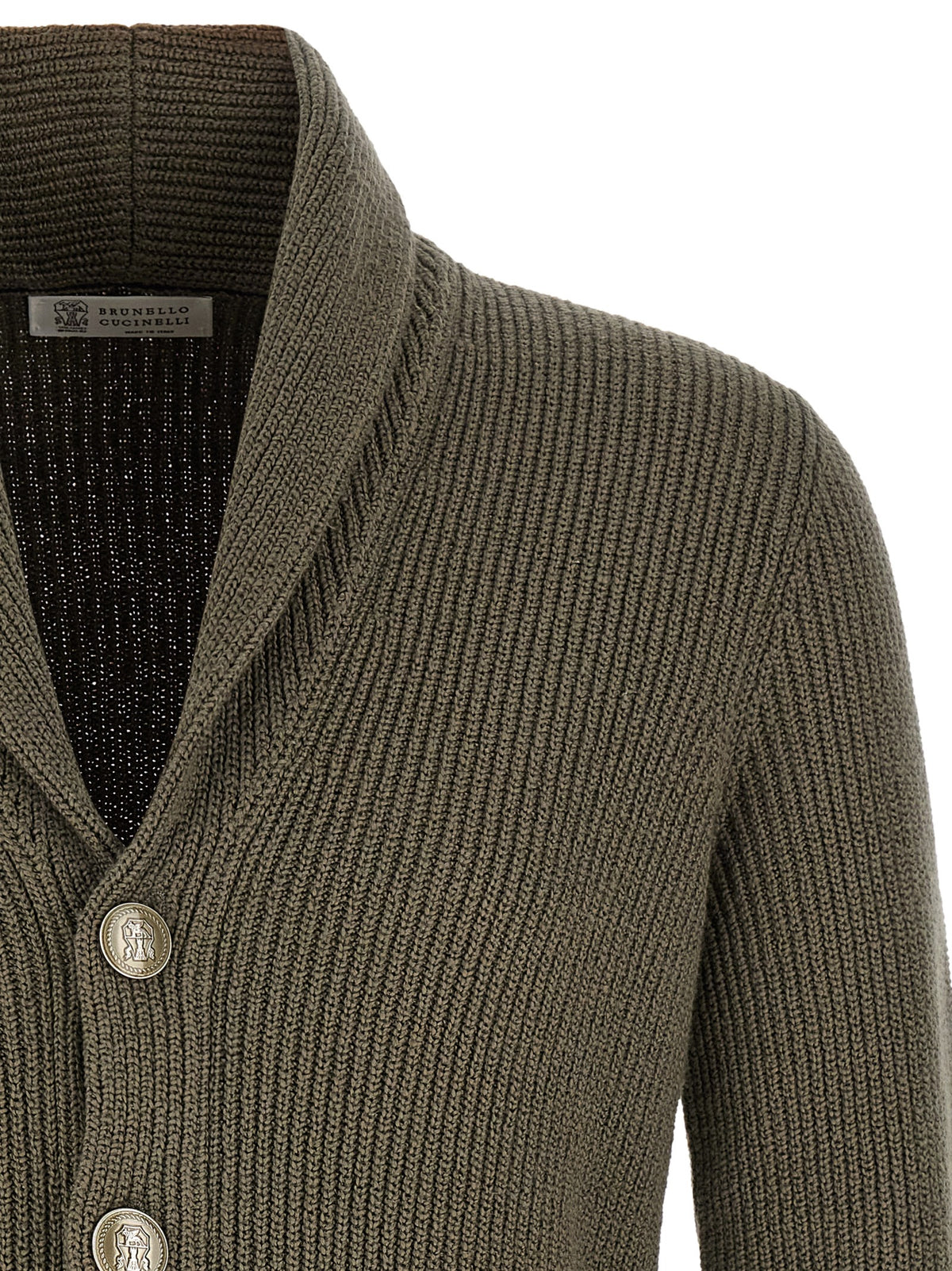 Brunello Cucinelli Bicolor Cotton Men's Cardigan