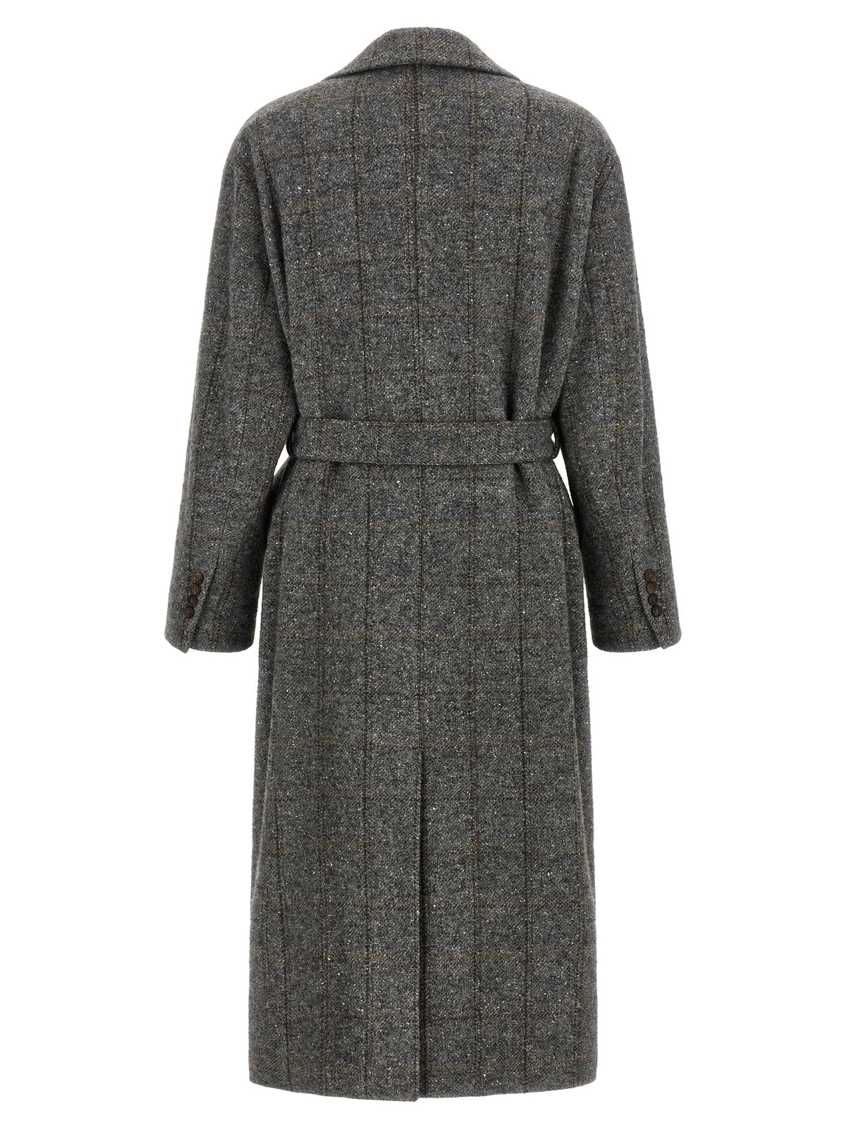 Brunello Cucinelli Gray Alpaca Leather Women's Coat