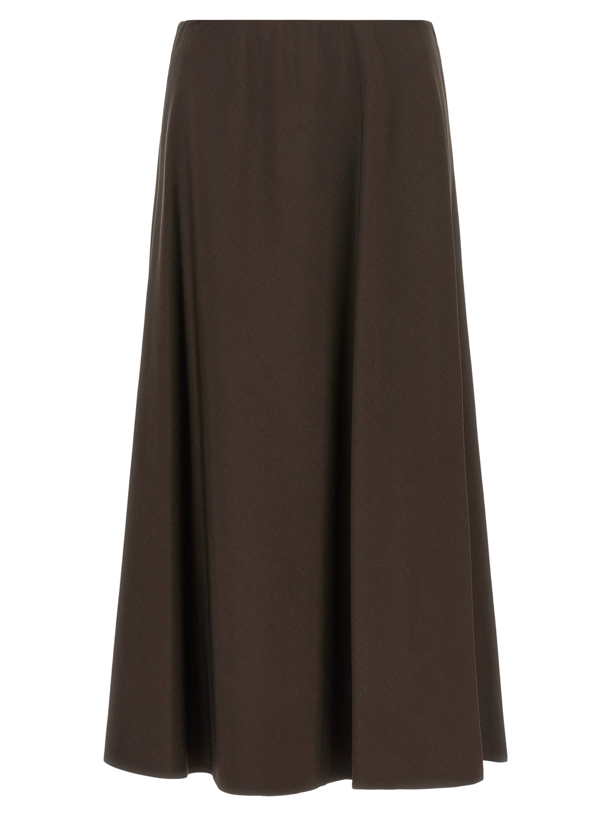 Brunello Cucinelli Brown Virgin Wool Midi Women's Skirt