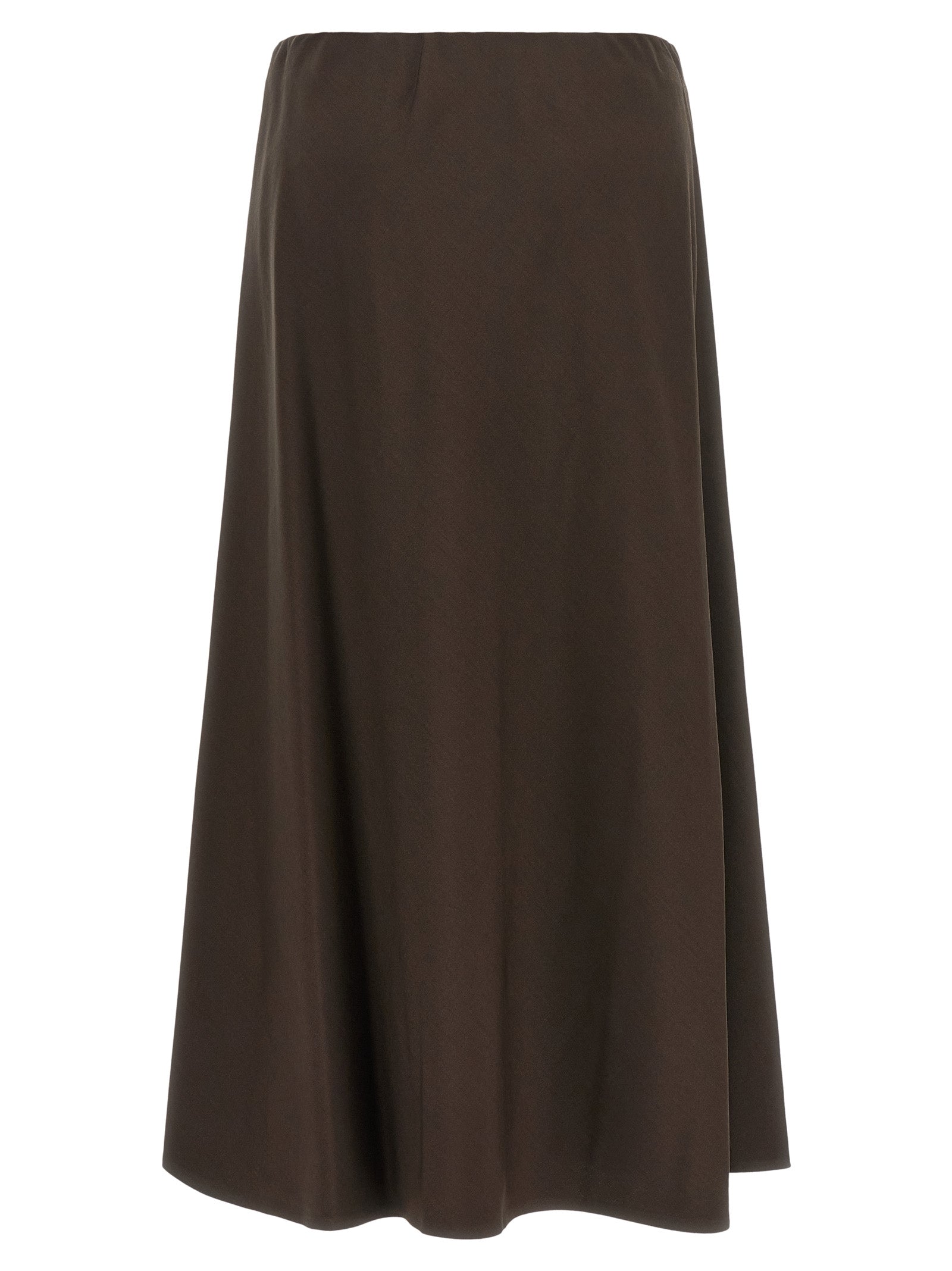Brunello Cucinelli Brown Virgin Wool Midi Women's Skirt