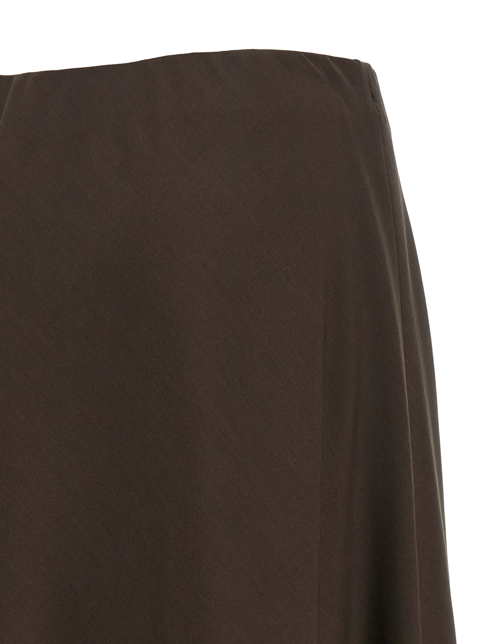 Brunello Cucinelli Brown Virgin Wool Midi Women's Skirt