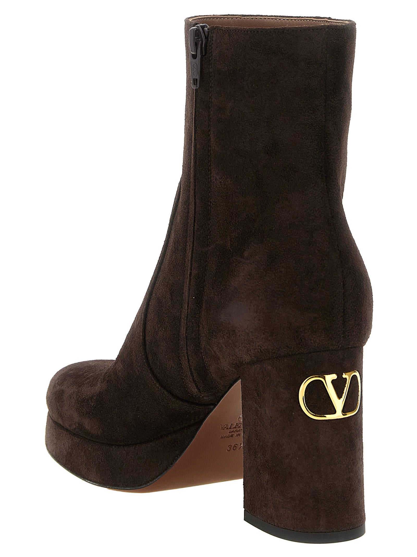 Valentino Garavani Brown Calfskin Ankle Women's Boots
