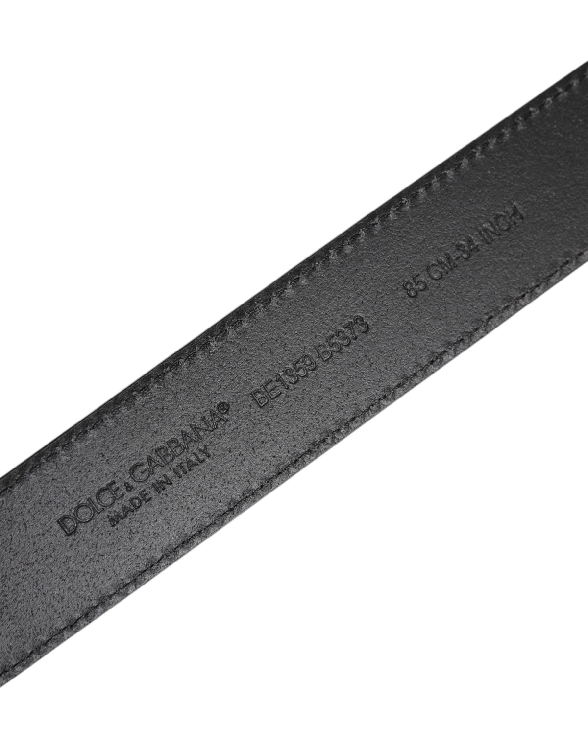 Dolce & Gabbana Black Grained Leather Gold Metal Buckle Women's Belt