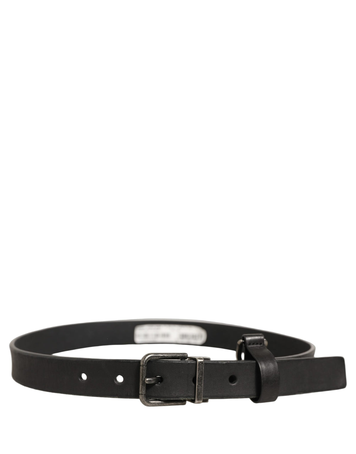 Dolce & Gabbana Black Leather Antique Finish Buckle Women's Belt