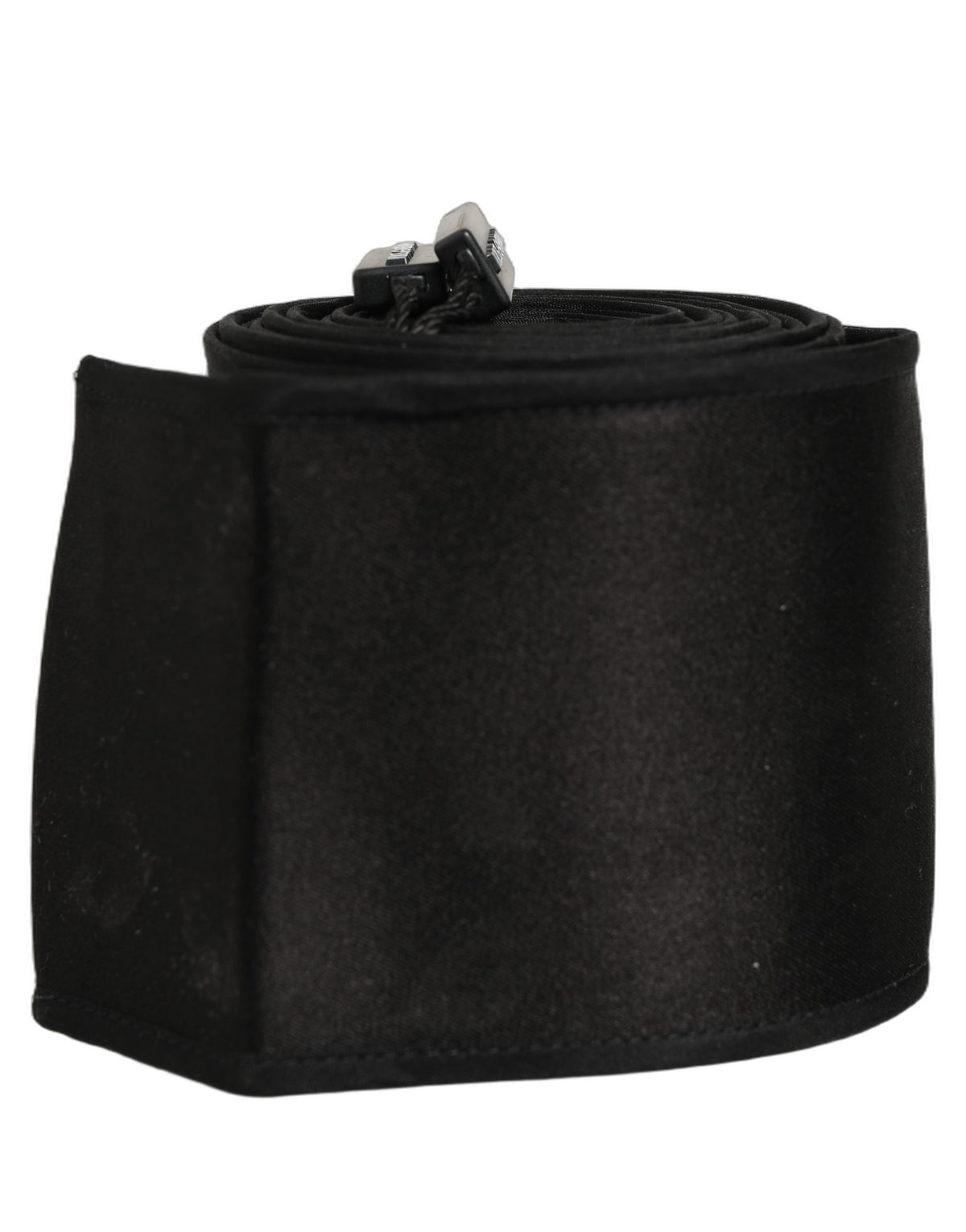 Dolce & Gabbana Black Satin Silk Wide Band Waist Cintura Women's Belt