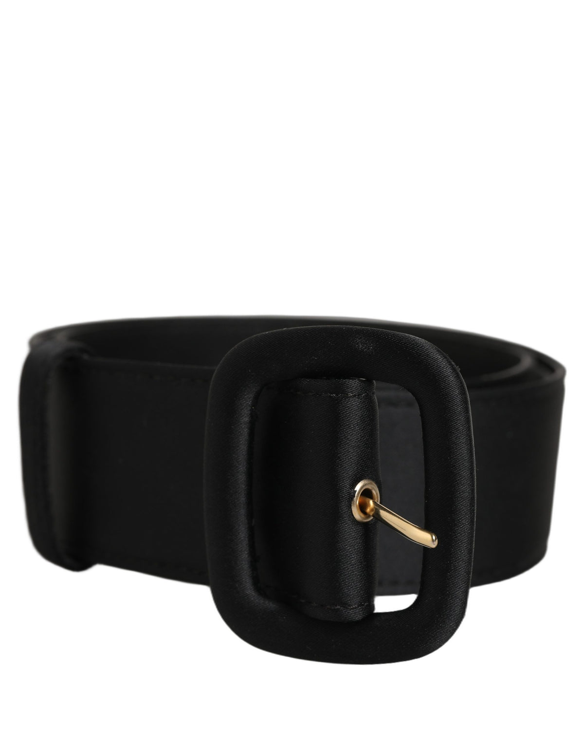 Dolce & Gabbana Black Wide Fabric Oval Buckle Cintura Women's Belt