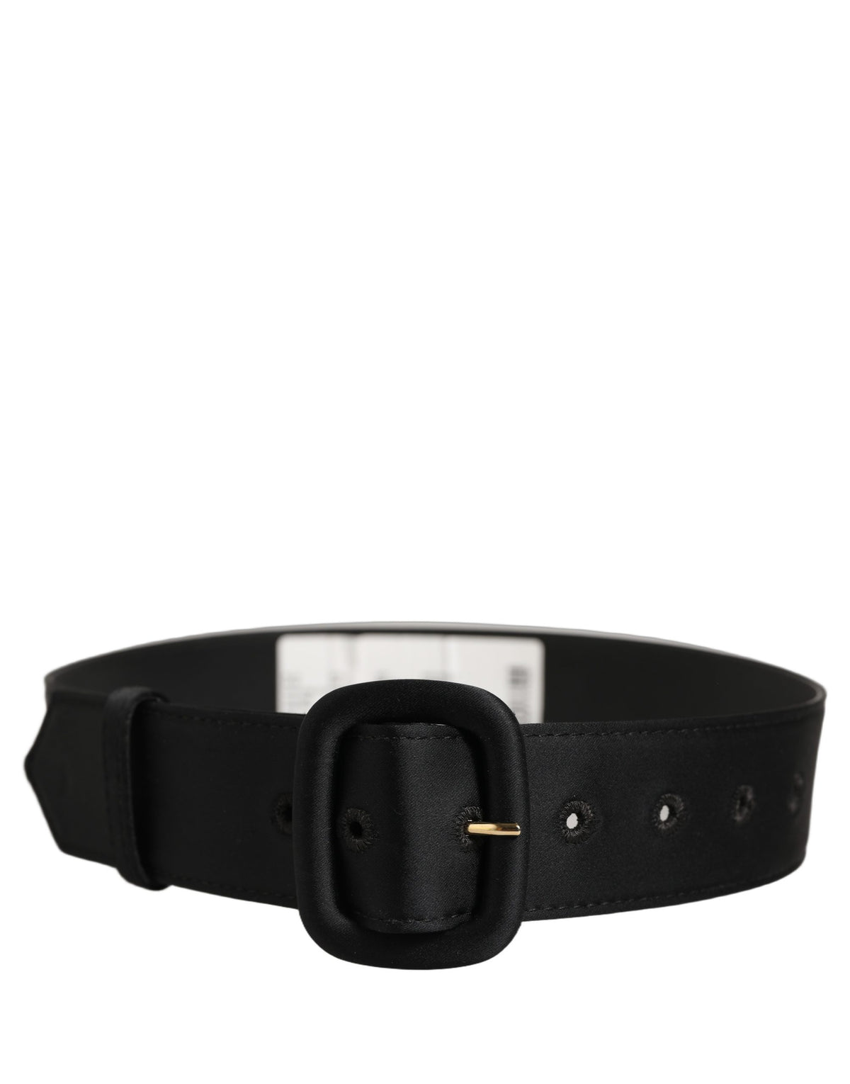 Dolce & Gabbana Black Wide Fabric Oval Buckle Cintura Women's Belt