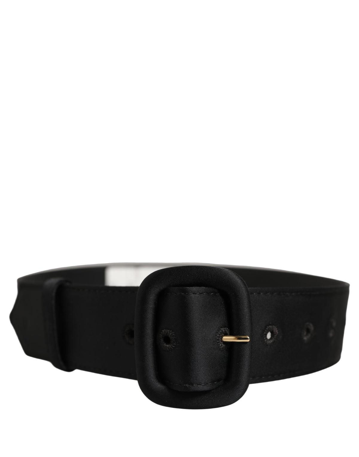 Dolce & Gabbana Black Wide Fabric Oval Buckle Cintura Women's Belt
