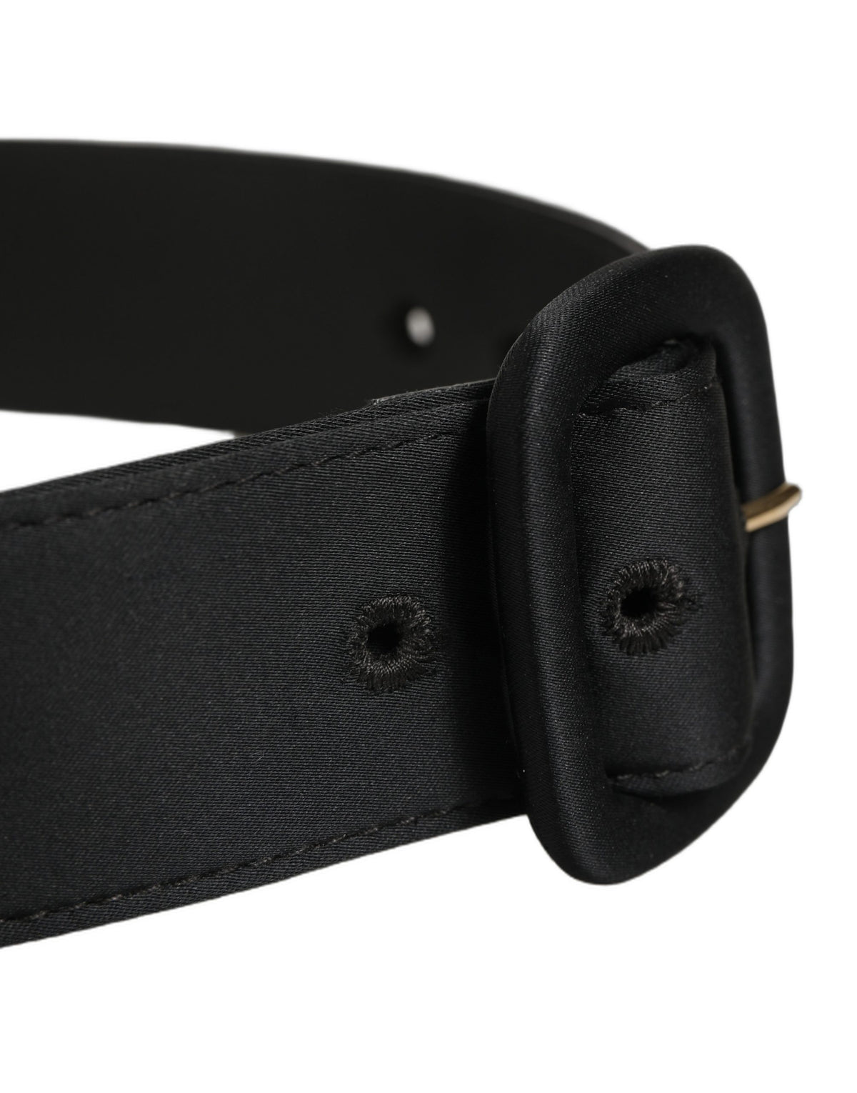 Dolce & Gabbana Black Wide Fabric Oval Buckle Cintura Women's Belt
