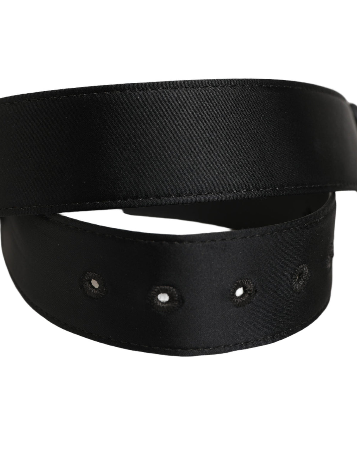 Dolce & Gabbana Black Wide Fabric Oval Buckle Cintura Women's Belt